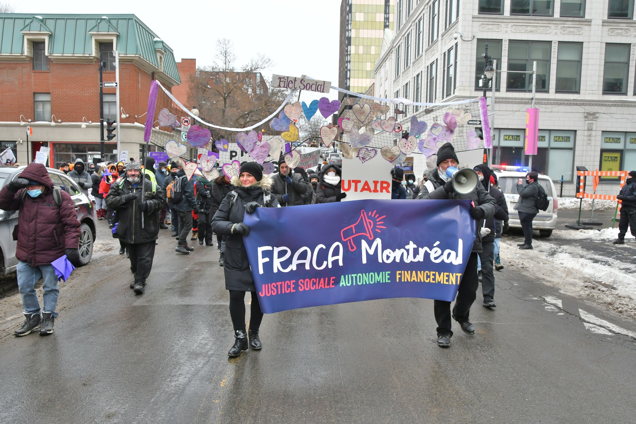 Manif montréalaise 22 février 2022 pour le financement de l'ACA