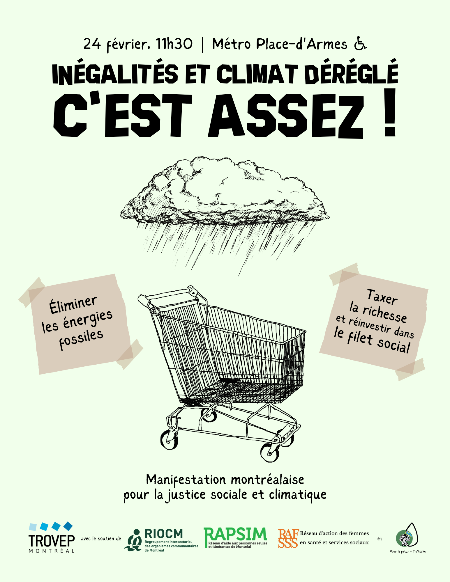 24 février, à Montréal – Appel à l’action : Inégalités et climat déréglé, c’est assez!